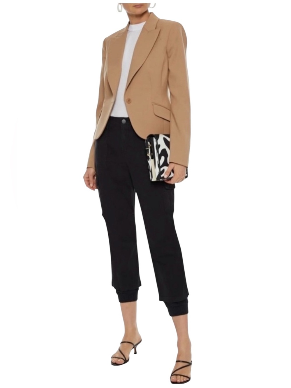 NWT Alice + Olivia Isaac Cropped Cargo Jogger Black Pants Wmns Sz 25